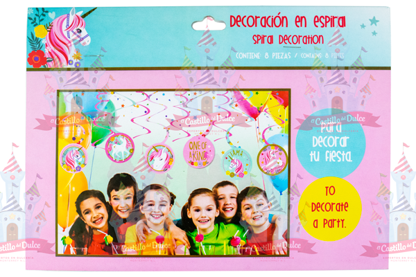 ADORNO ESPIRAL UNICORNIO 6/8 PZA GRANM