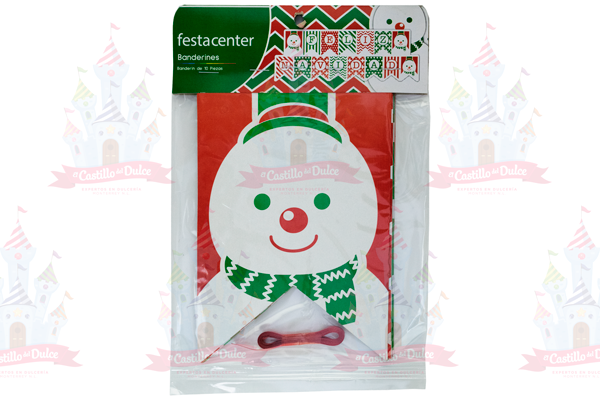 BANDERIN DECORATIVO MUNECO DE NIEVE 25/1 PZA FESTACENTER