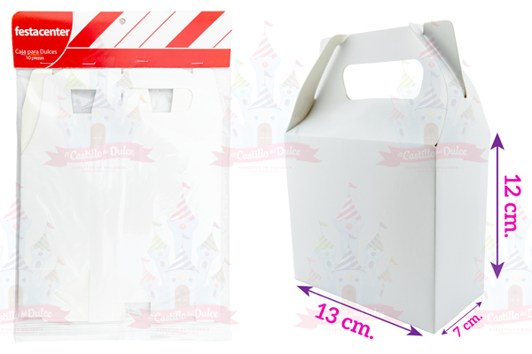 CAJA P/DULCES BLANCO LISO 25/10 PZ FESTACENTER