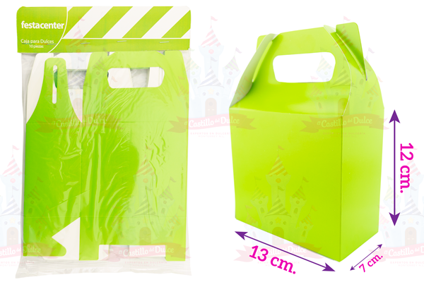 CAJA P/DULCES VERDE LIMA LISO 25/10 PZ FESTACENTER