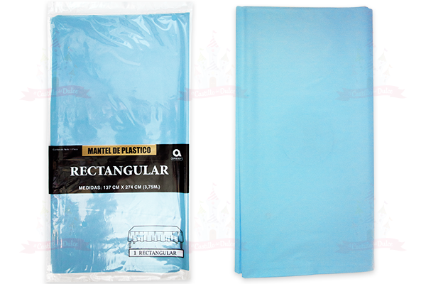 Mantel plastico rectangular azul caribe