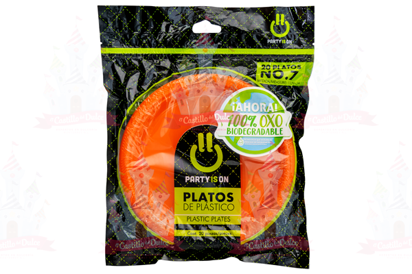 PLATO #7 NARANJA 12/20 PZA FAB. SELECTAS