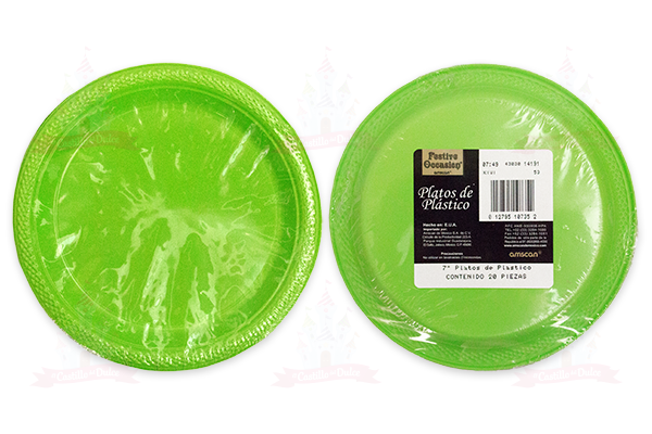 PLATO #7 VERDE KIWI 10/20 AMSCAN