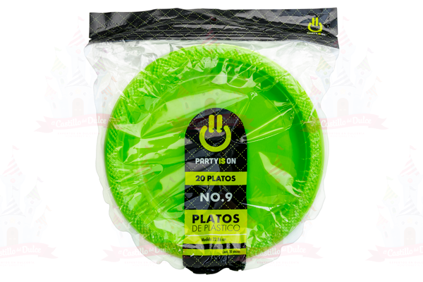 PLATO #9 VERDE KIWI 12/20 PZA FAB. SELECTAS