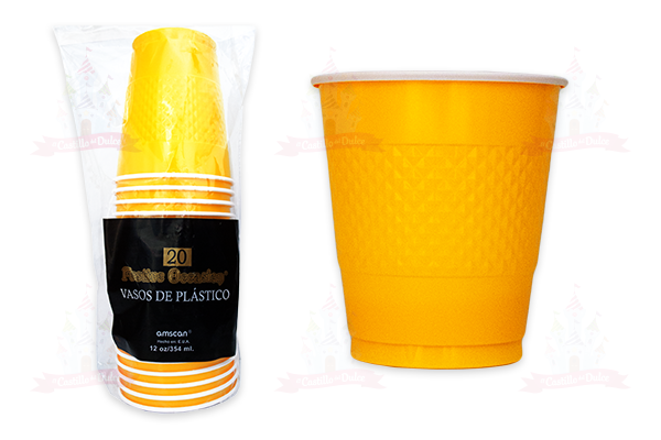 VASO #12 AMARILLO BRILL. 10/20 AMSCAN