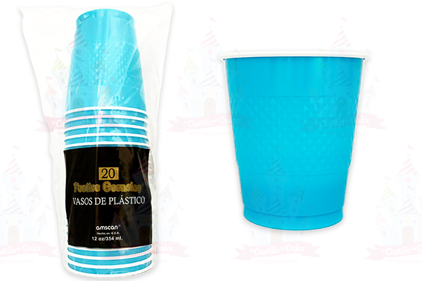 VASO #12 AZUL CARIBE 10/20 AMSCAN