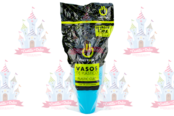 VASO #12 AZUL CARIBE 12/20 PZA FAB. SELECTAS