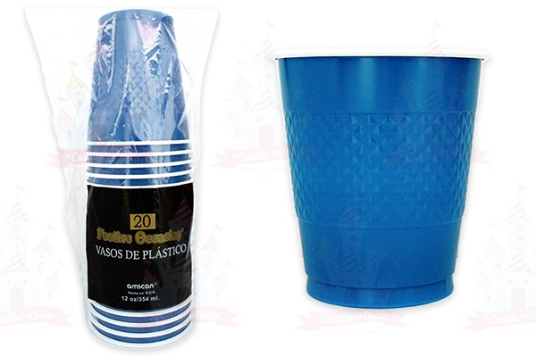 VASO #12 AZUL REY 10/20 AMSCAN