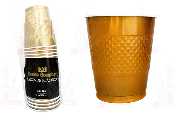 VASO #12 DORADO 10/20 AMSCAN