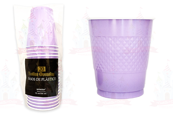 VASO #12 LAVANDA 10/20 AMSCAN