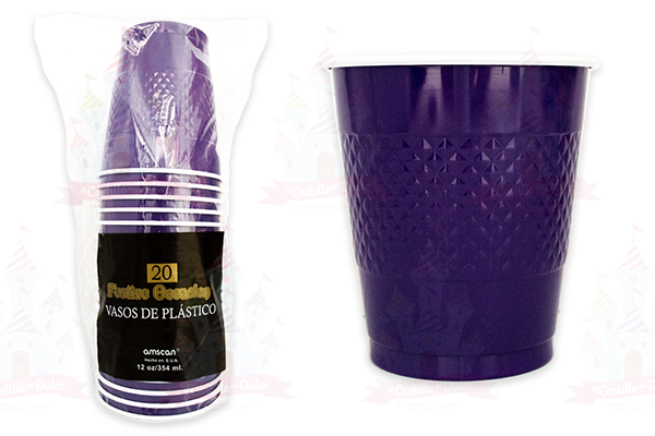 VASO #12 MORADO 10/20 AMSCAN