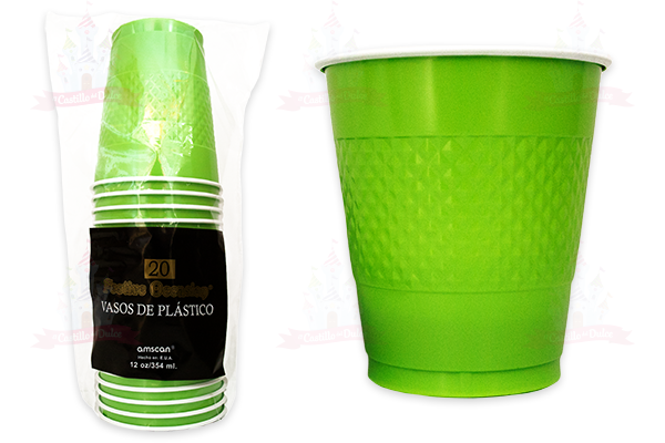 VASO #12 VERDE KIWI 10/20 AMSCAN