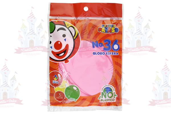 GLOBO ESFERA P-36 ROSA BEBE 10/3 PZA FAB SELEC