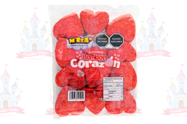 BOMBON CORAZON ROJO GDE 28/12 PZ  (300 G) MEZA