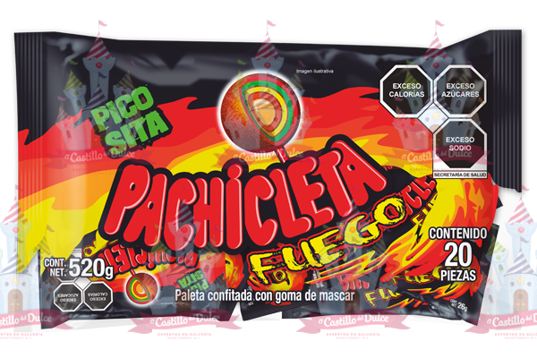 PACHICLETA FUEGO BOLSA 10/20 PZ LUCKY GUMMIS