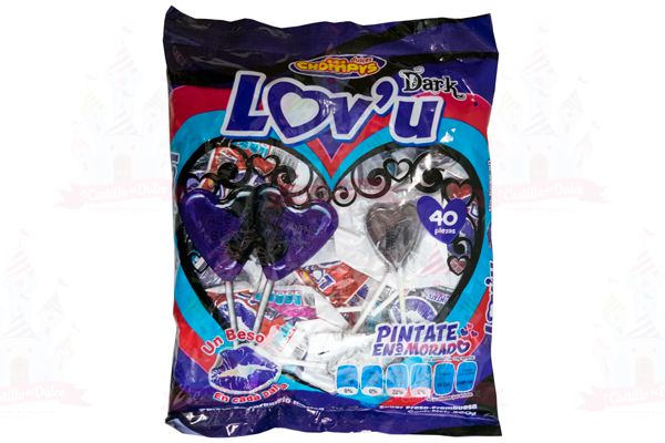 PALETA LOVU DARK 24/40/14GRS CHOMPYS